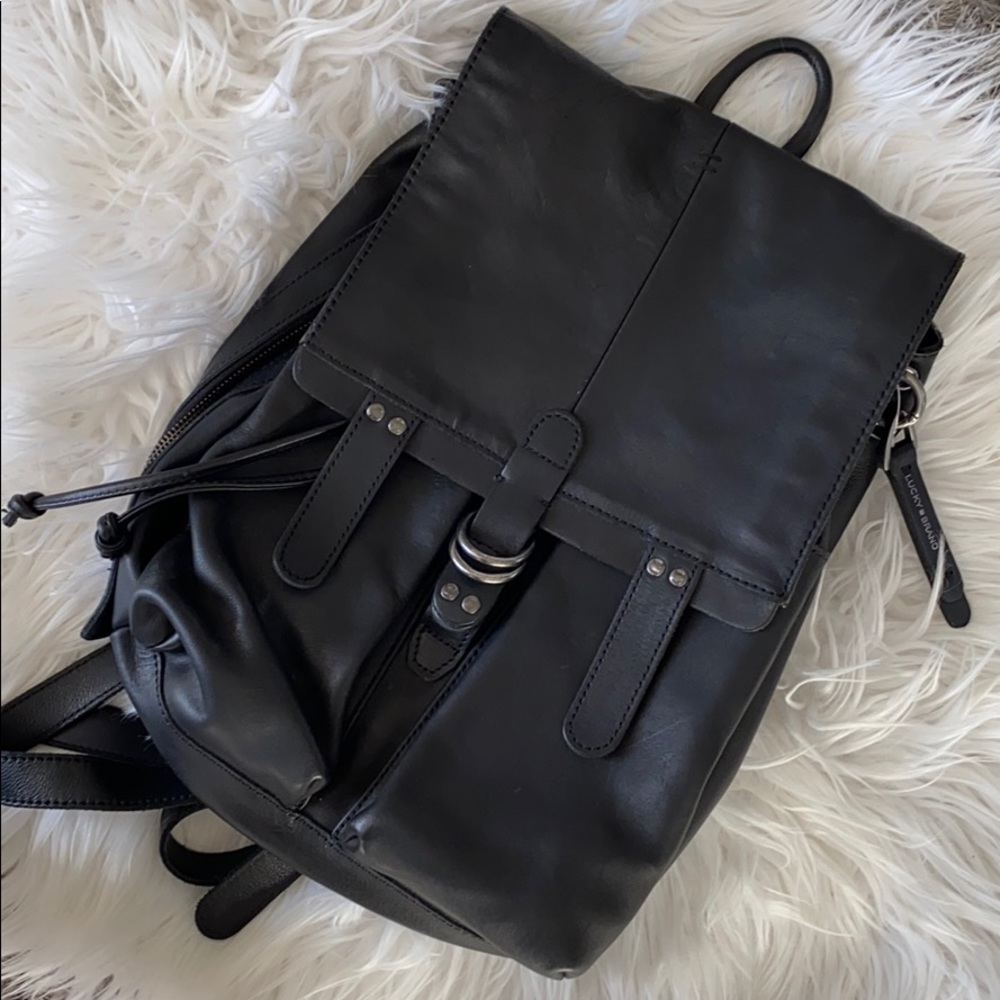 Lucky Brand Black Leather Backpack